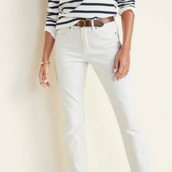 slim straight white jeans